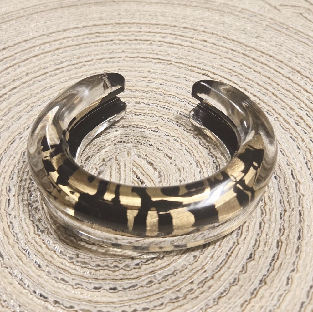 Vigneri Black And Gold Lucite Bracelet